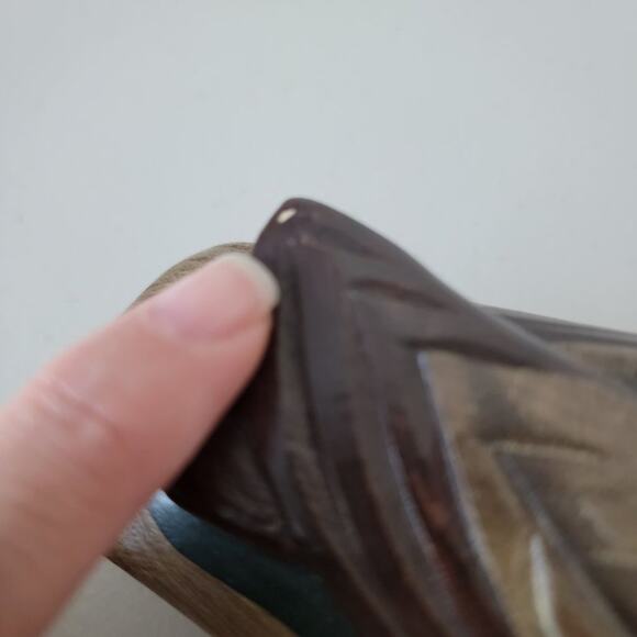 Vintage Hand Painted Wooden Duck Decoy Hand Carved Mallard Figurine Glass Eyes - Picture 9 of 12